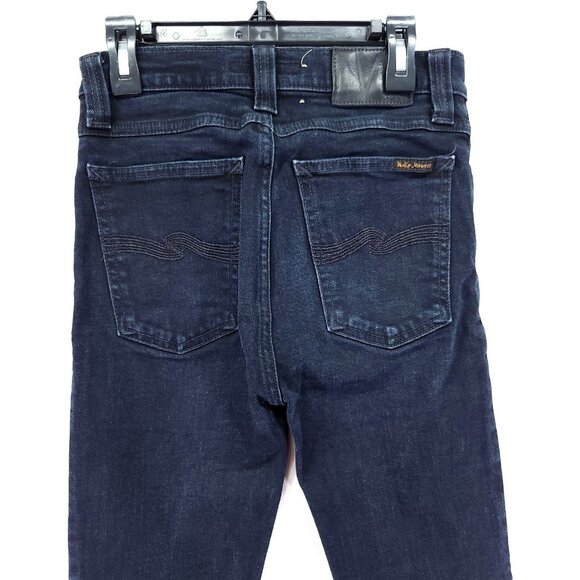 Nudie Jeans Womens Size 27X34 Skinny Mid Rise Slimming Stretch Faded Blue - Picture 14 of 15